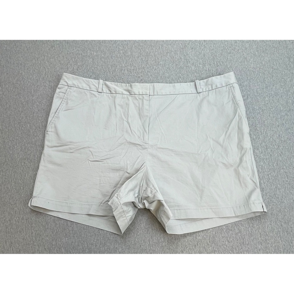 Talbots Shorts Womens 20 Beige Cotton Blend Stretch Flat Front